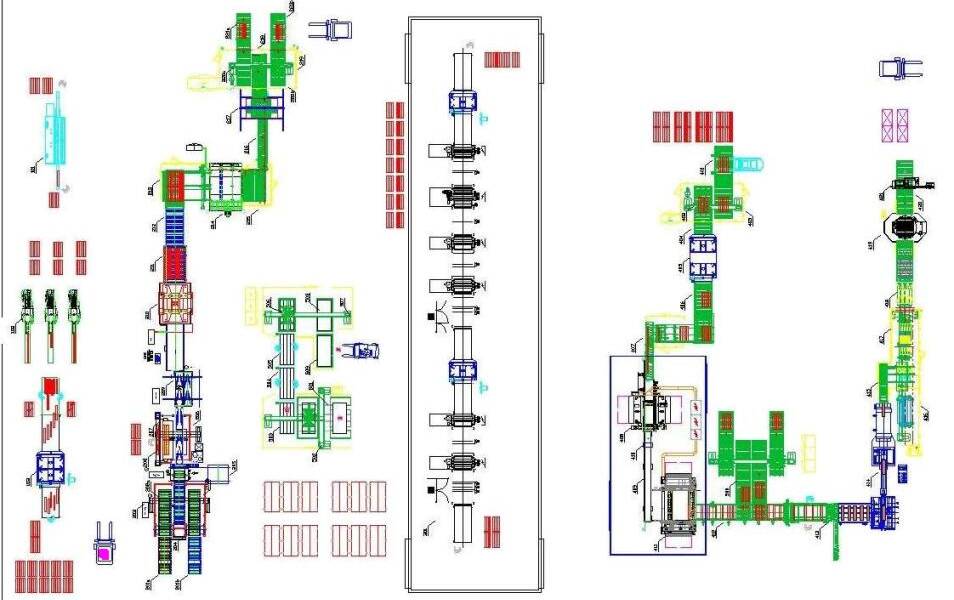 Movimentação e Automação - Lines for automation systems - plant for 2 layers parquet production